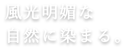 風光明媚な自然に染まる。